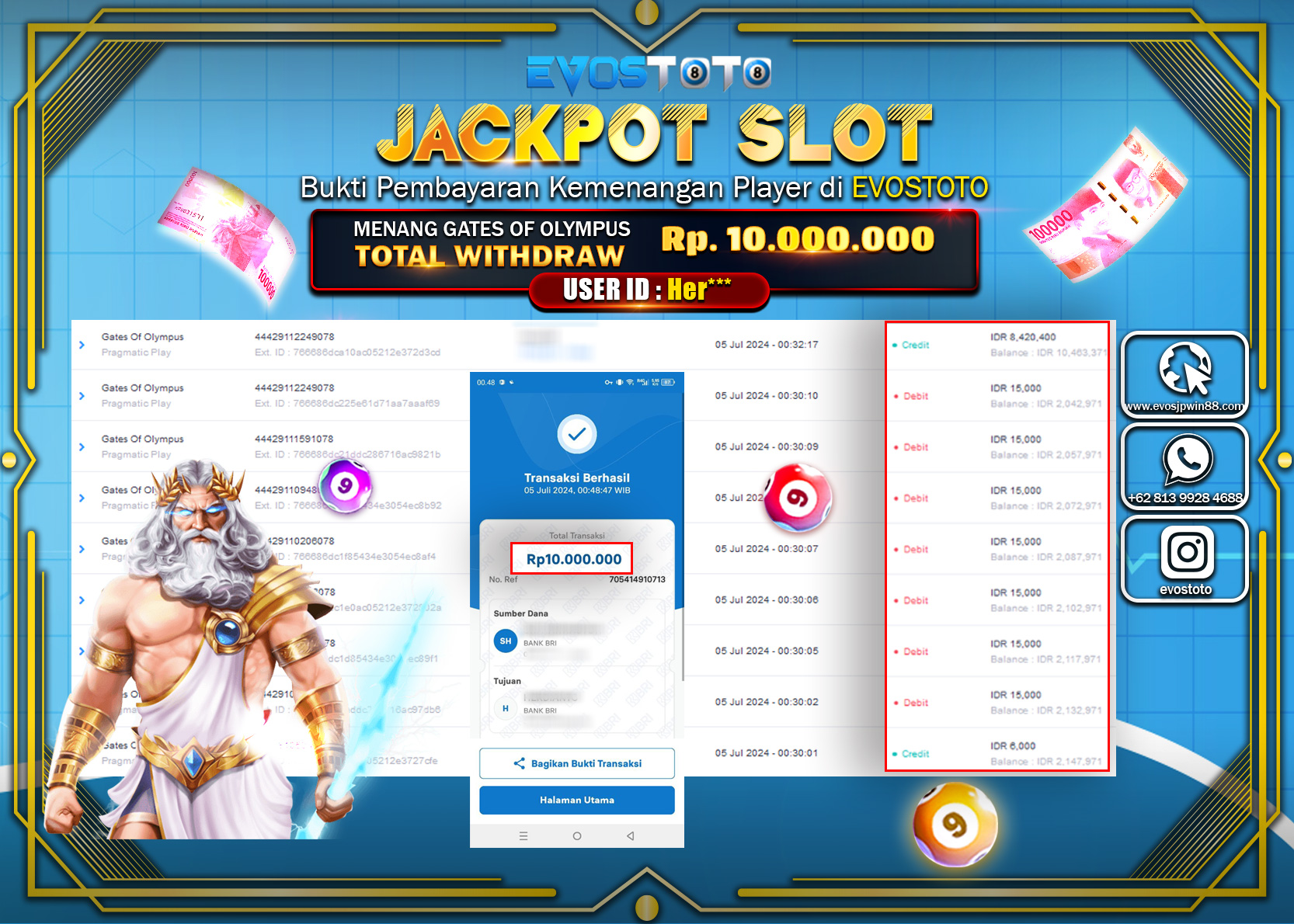 PEMBAYARAN JACKPOT SLOT GATES OF OLYMPUS 10.000.000 DI BAYAR LANGSUNG !