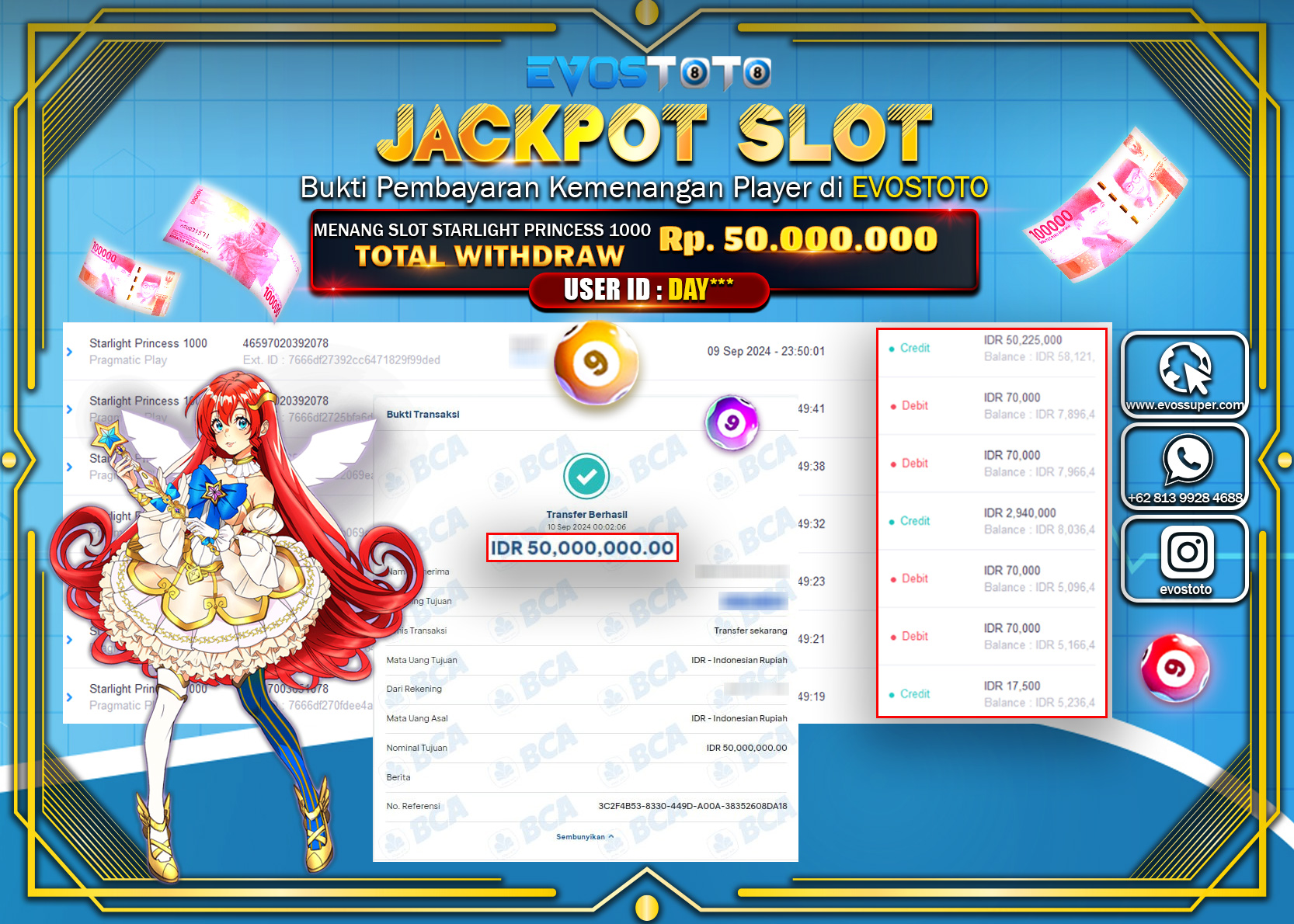 PEMBAYARAN JACKPOT SLOT STARLIGHT PRINCES 1000 50.000.000 DI BAYAR LANGSUNG !