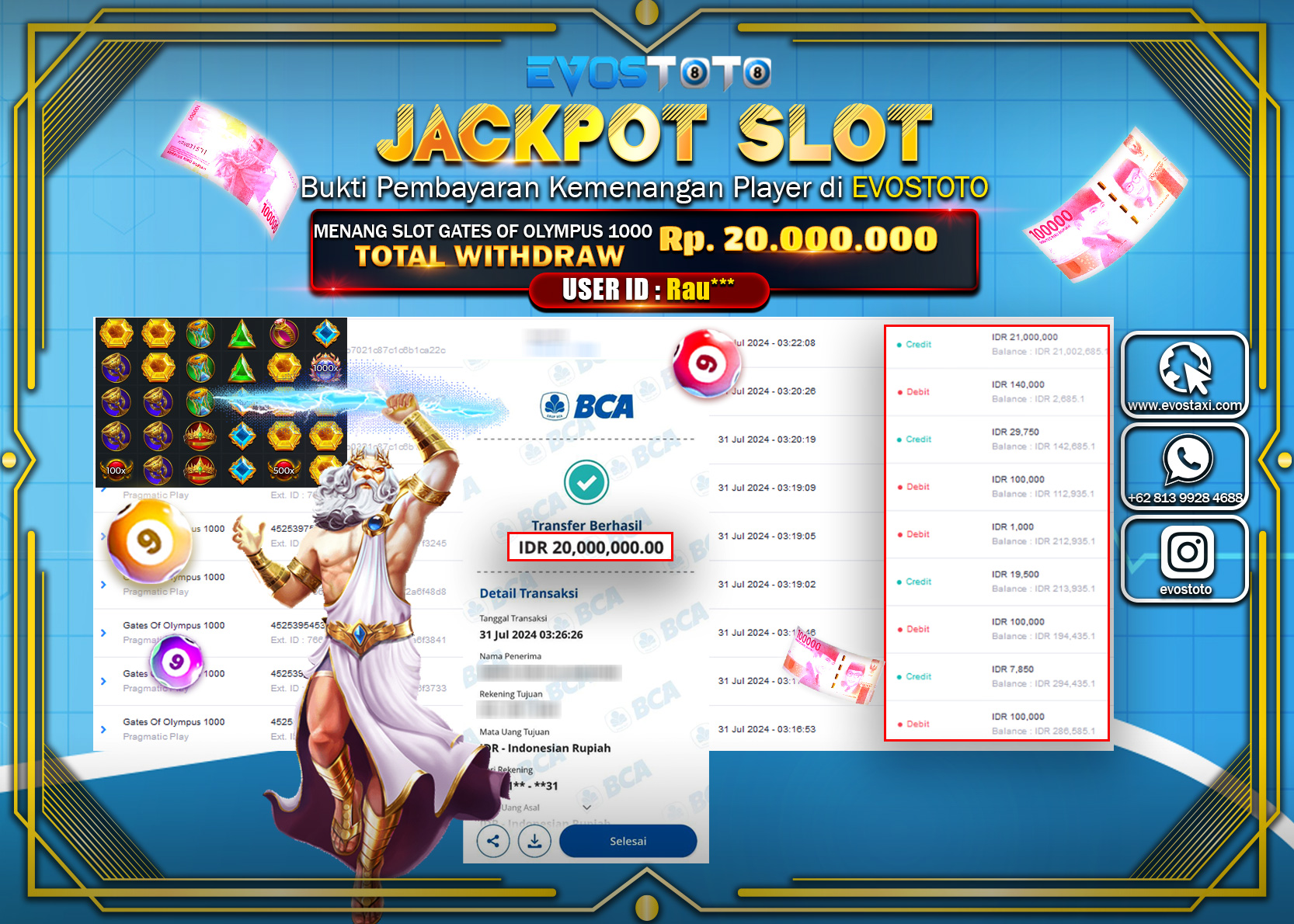PEMBAYARAN JACKPOT SLOT GATES OF OLYMPUS 1000 20.000.000 DI BAYAR LANGSUNG !