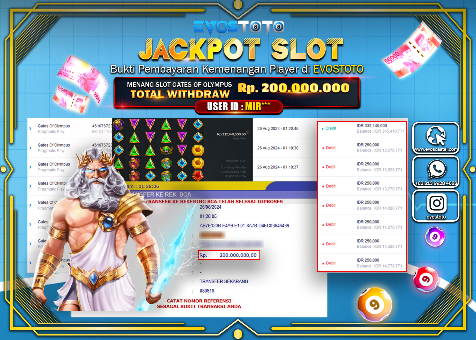 PEMBAYARAN JACKPOT SLOT GATES OF OLYMPUS  200.000.000 DI BAYAR LANGSUNG !