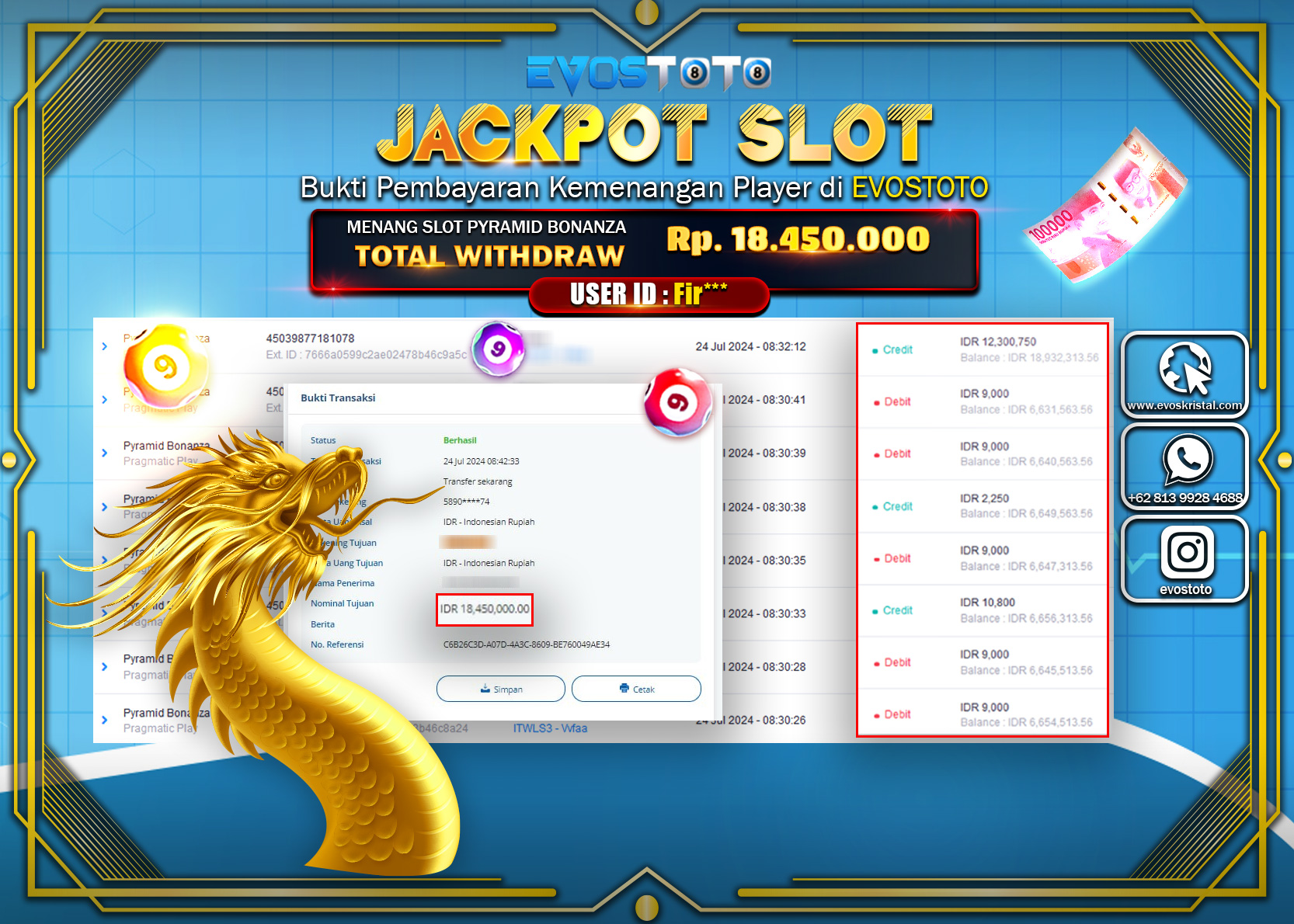 PEMBAYARAN JACKPOT SLOT PYRAMID BONANZA 18.450.000 DI BAYAR LANGSUNG !