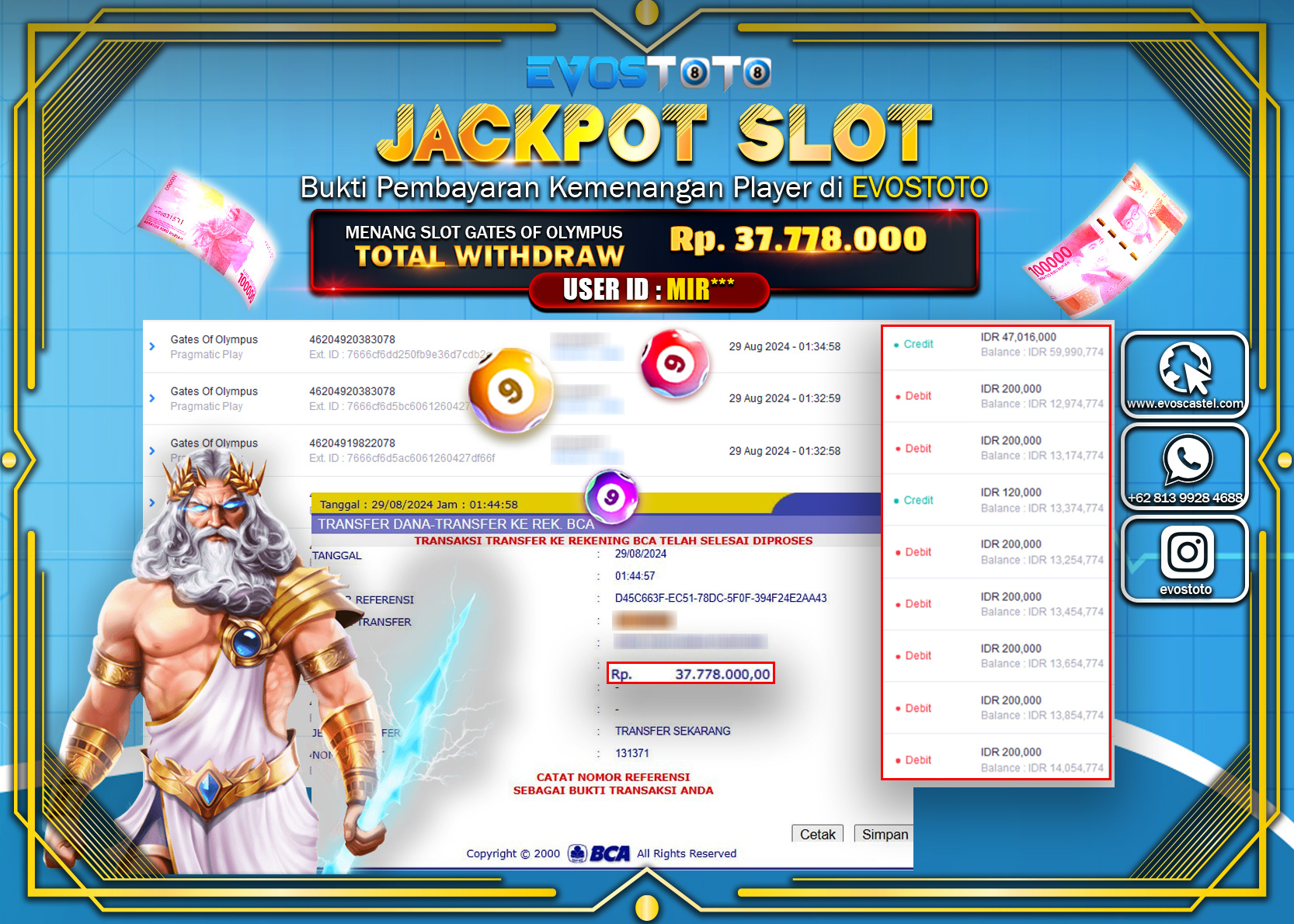 PEMBAYARAN JACKPOT SLOT GATES OF OLYMPUS 1000 37.778.000 DI BAYAR LANGSUNG !