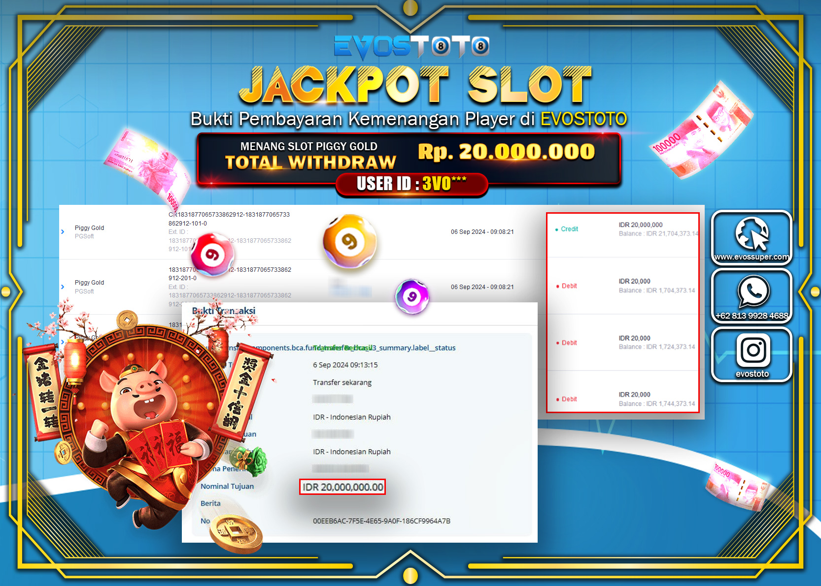 PEMBAYARAN JACKPOT SLOT PIGGY GOLD 20.000.000 DI BAYAR LANGSUNG !