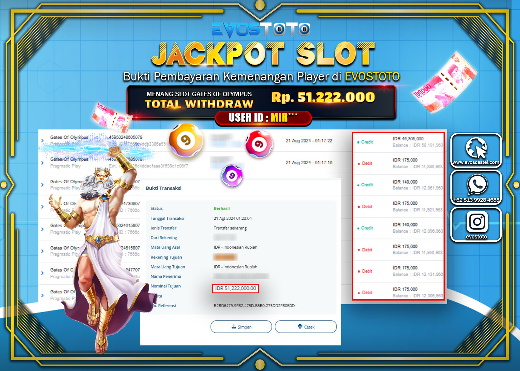 PEMBAYARAN JACKPOT SLOT GATES OF OLYMPUS 51.222.000 DI BAYAR LANGSUNG !
