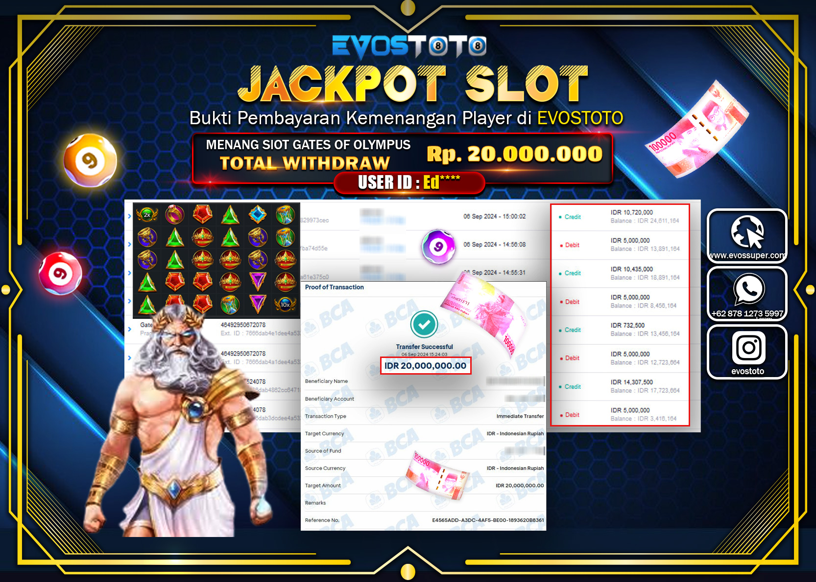 PEMBAYARAN JACKPOT SLOT GATES OF OLYMPUS 1000 20.000.000 DI BAYAR LANGSUNG !