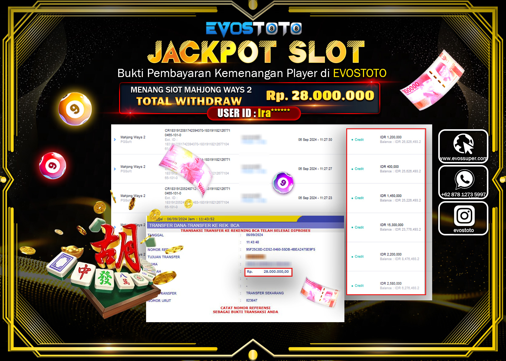 PEMBAYARAN JACKPOT  MAHJONG WAYS 2 28.000.000 DI BAYAR LANGSUNG !