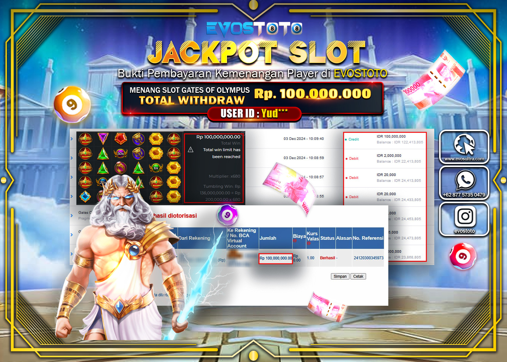 PEMBAYARAN JACKPOT SLOT GATES OF OLYMPUS 100.000.000 DI BAYAR LANGSUNG !