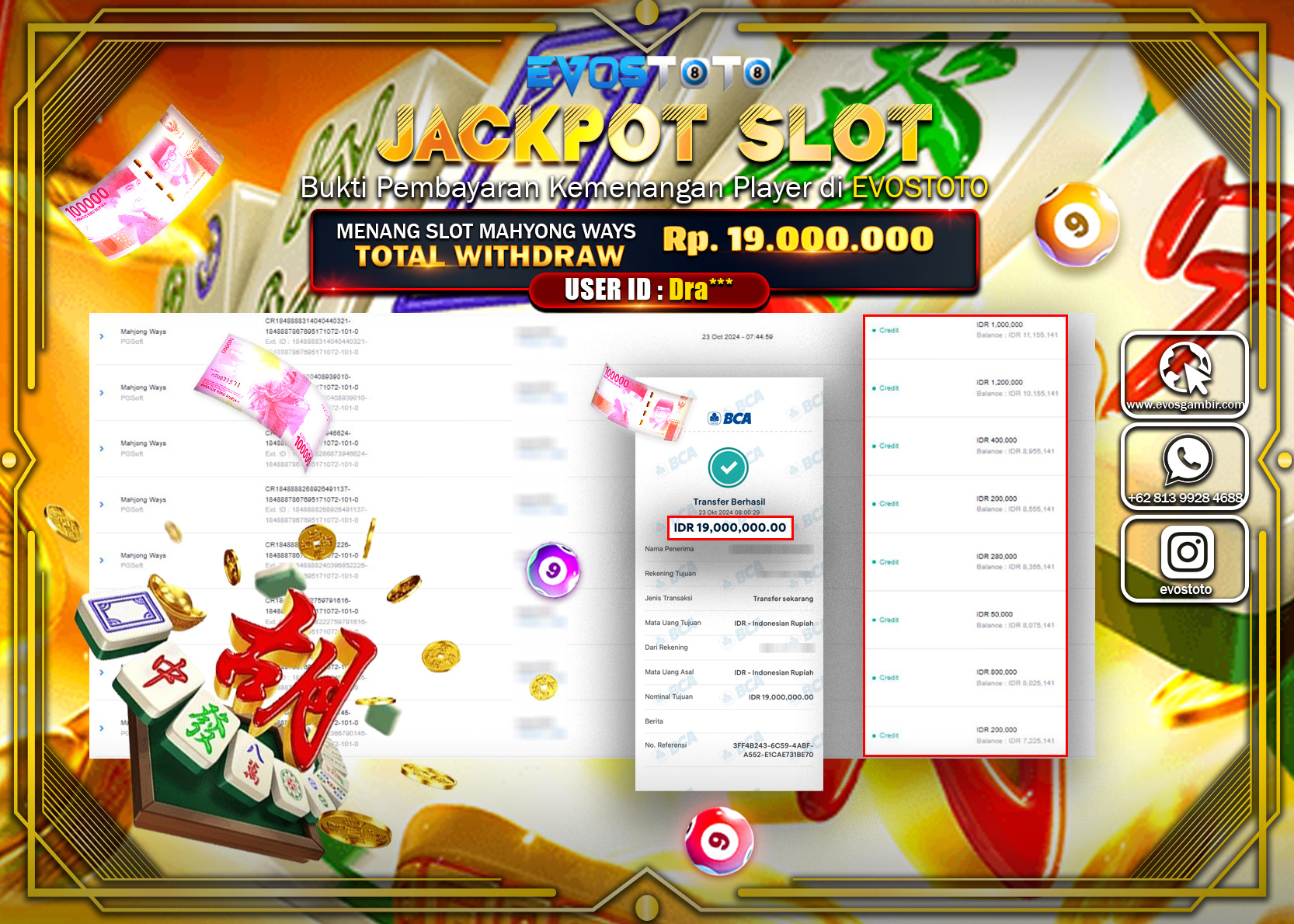PEMBAYARAN JACKPOT SLOT MAHJONG WAYS  19.000.000 DI BAYAR LANGSUNG !