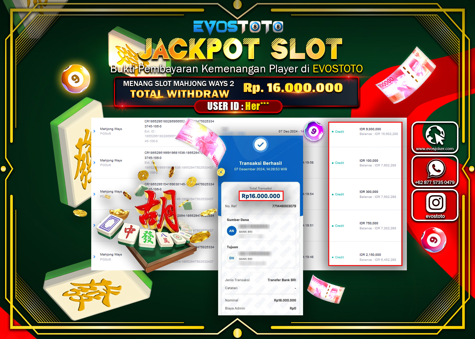 PEMBAYARAN JACKPOT SLOT MAHJONG WAYS 2 16.000.000 DI BAYAR LANGSUNG !