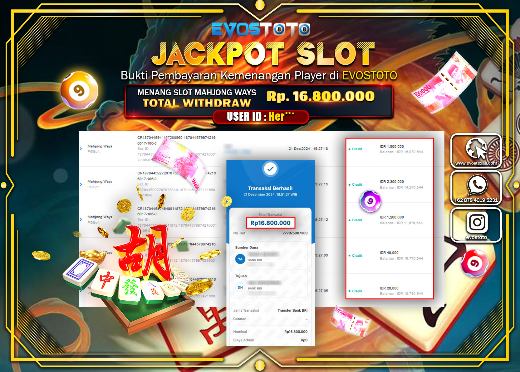 PEMBAYARAN JACKPOT SLOT MAHJONG WAYS Rp.16.800.000 DI BAYAR LANGSUNG !