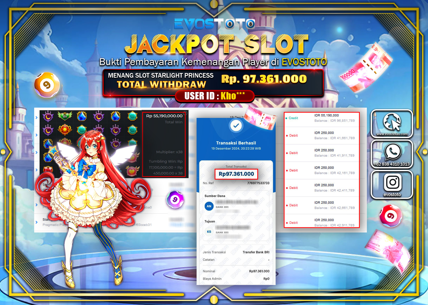 PEMBAYARAN JACKPOT SLOT STARLIGHT PRINCESS Rp.97.361.000 DI BAYAR LANGSUNG !