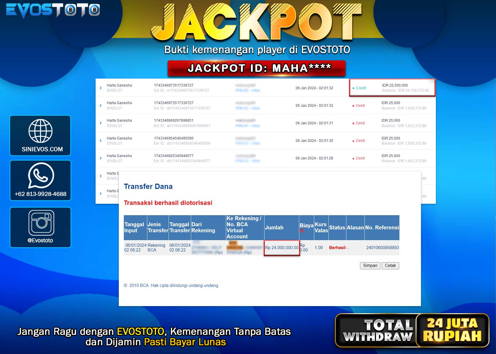 PEMBAYARAN JACKPOT SLOT HARTA GANESHA 24.000.000 DI BAYAR LANGSUNG !