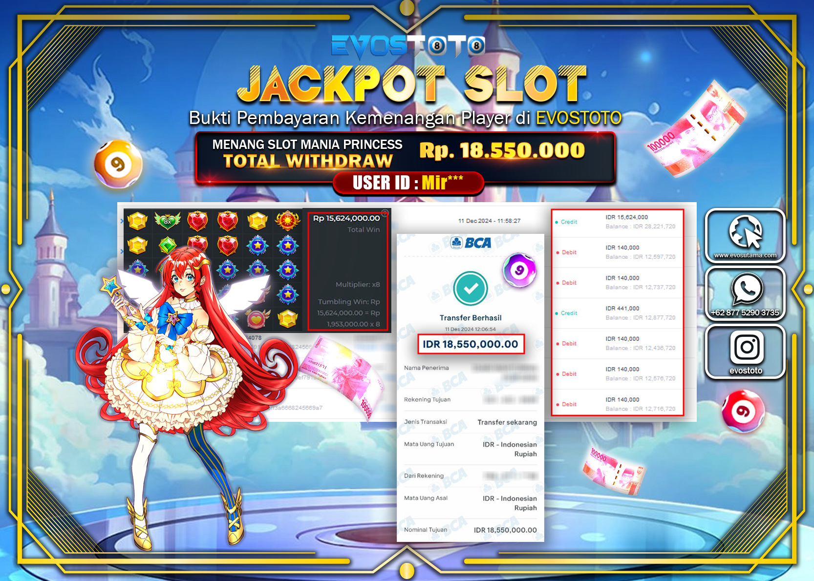 PEMBAYARAN JACKPOT SLOT STARLIGHT PRINCESS Rp.18.550.000 DI BAYAR LANGSUNG !