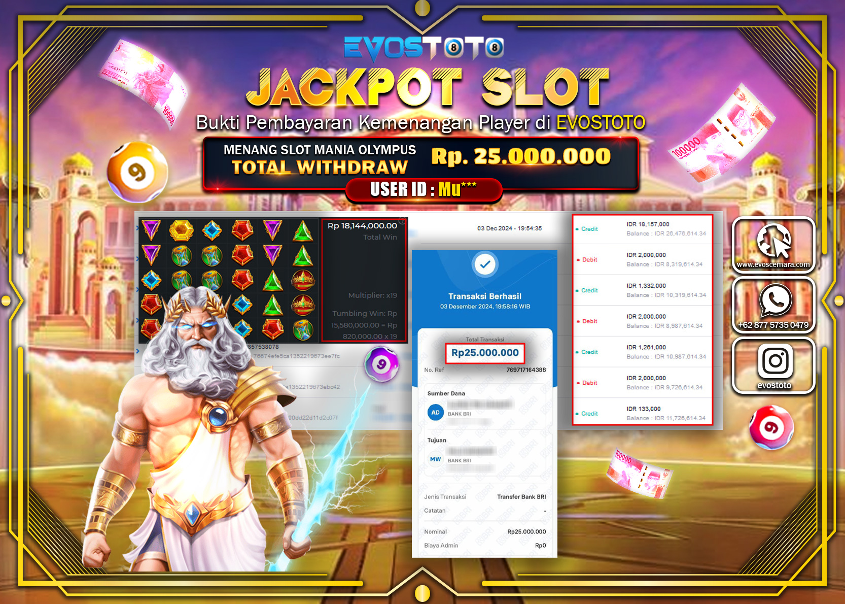 PEMBAYARAN JACKPOT SLOT GATES OF OLYMPUS 25.000.000 DI BAYAR LANGSUNG !