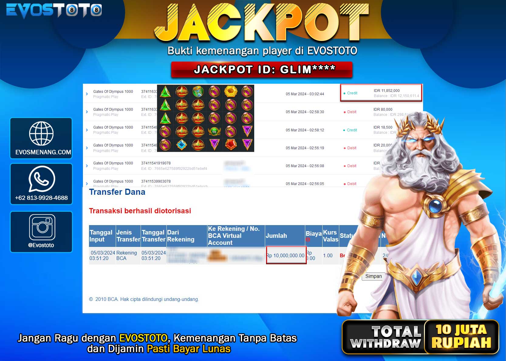 PEMBAYARAN JACKPOT SLOT GATES OF OLYMPUS 1000   10.000.000 DI BAYAR LANGSUNG !