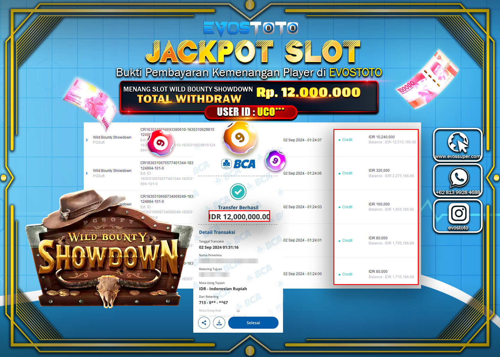 PEMBAYARAN JACKPOT SLOT WILD BOUNTY SHOWDOWN  12.000.000 DI BAYAR LANGSUNG !