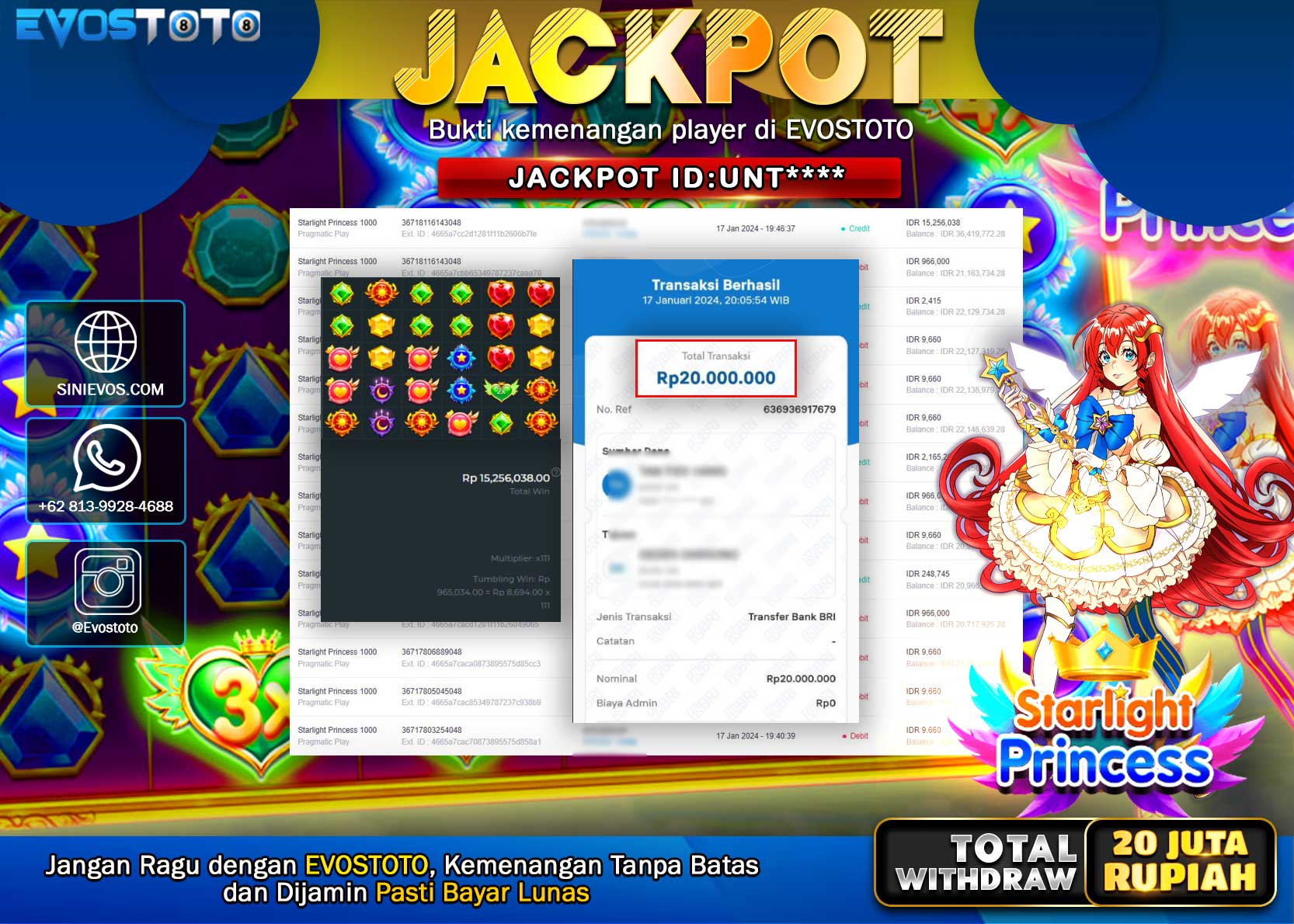 PEMBAYARAN JACKPOT SLOT STARLIGHT PRINCESS 1000  20.000.000 DI BAYAR LANGSUNG !
