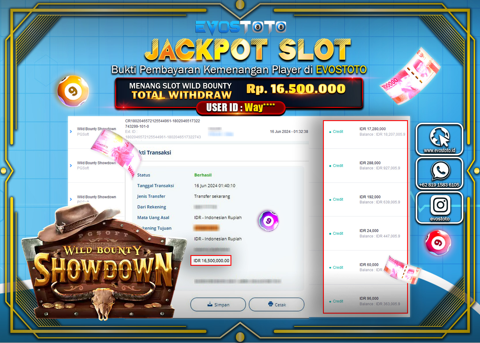 PEMBAYARAN JACKPOT SLOT WILD BOUNTY SHOWDOWN 16.500.000 DI BAYAR LANGSUNG !