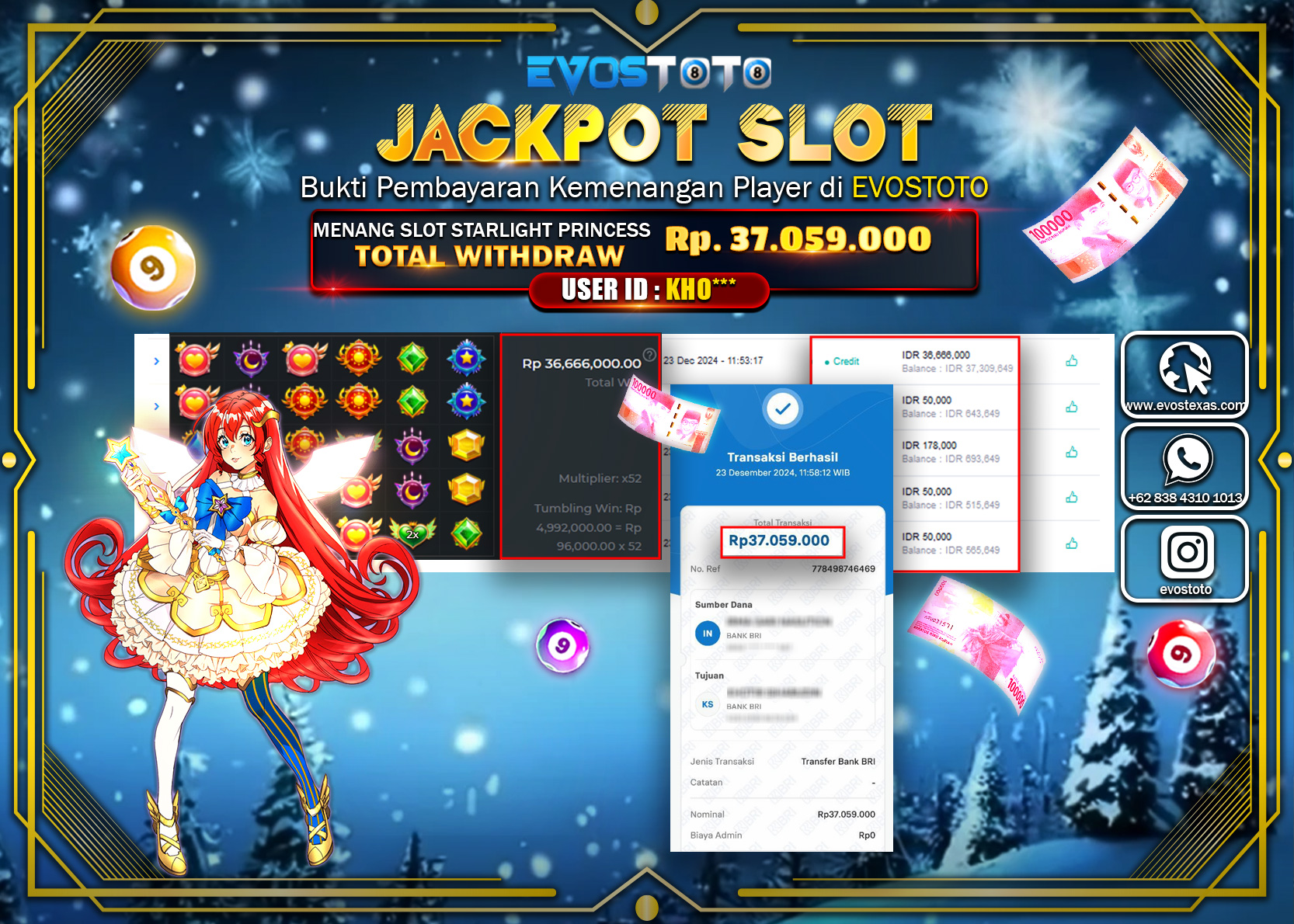 PEMBAYARAN JACKPOT SLOT STARLIGHT PRINCESS Rp.37.059.000 DI BAYAR LANGSUNG !
