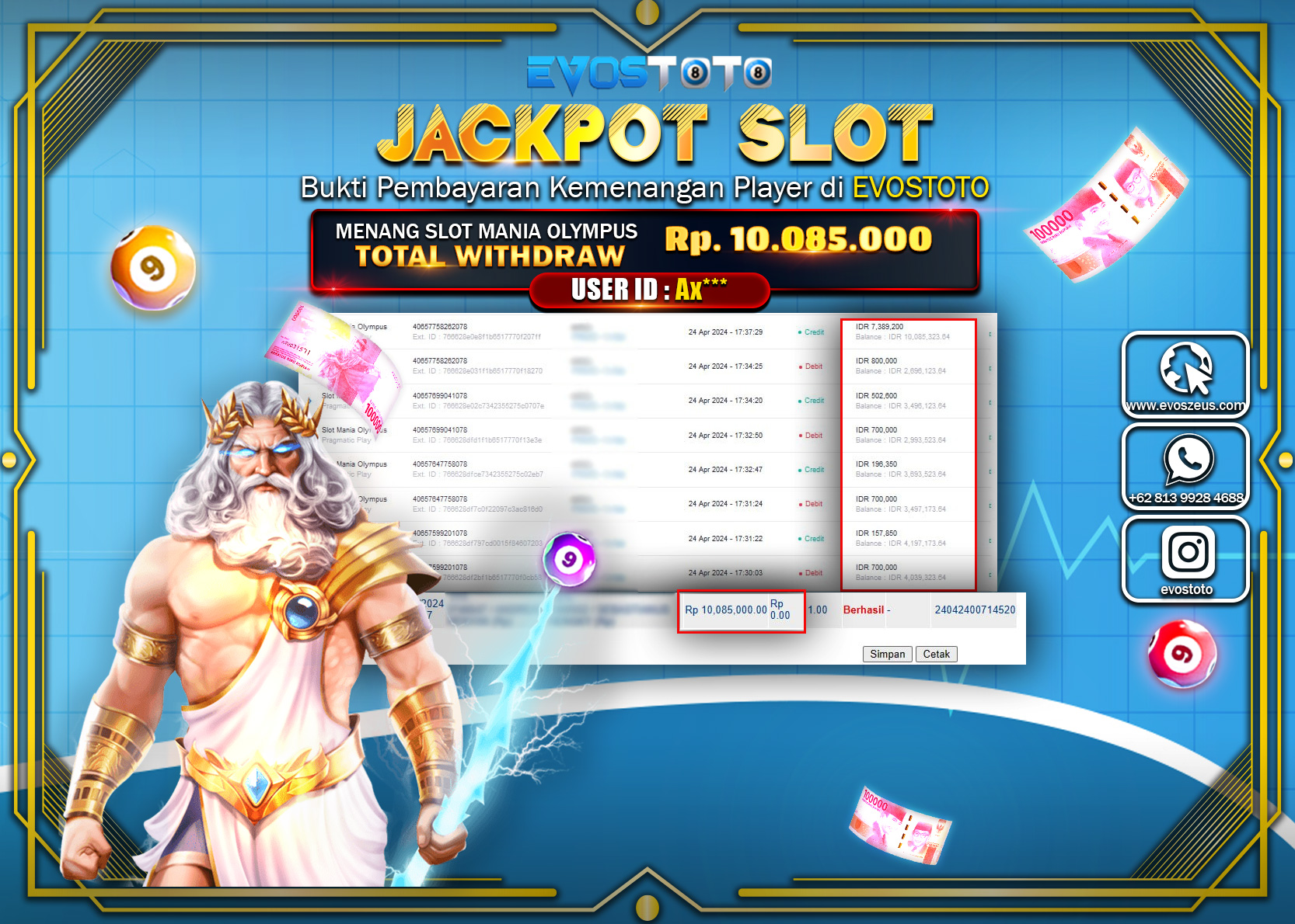 PEMBAYARAN JACKPOT SLOT GATES OF OLYMPUS 10.085.000 DI BAYAR LANGSUNG !