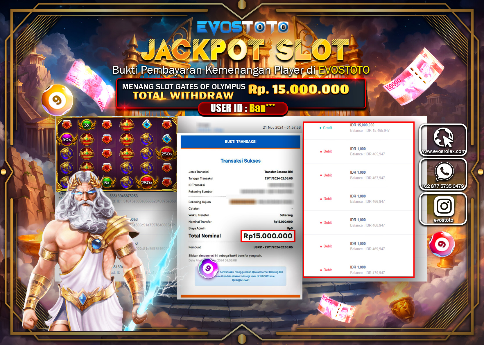 PEMBAYARAN JACKPOT SLOT GATES OF OLYMPUS XMAS 15.000.000 DI BAYAR LANGSUNG !