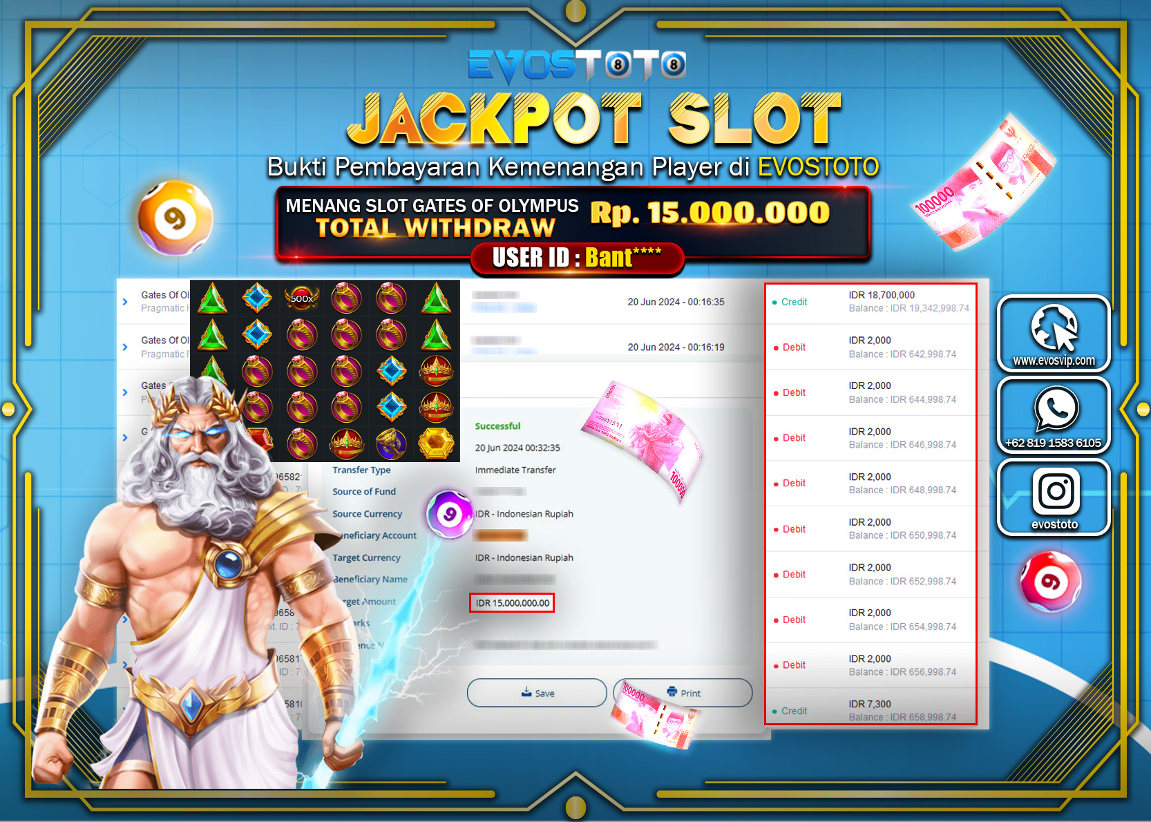 PEMBAYARAN JACKPOT SLOT GATES OF OLYMPUS 1000 15.000.000 DI BAYAR LANGSUNG !