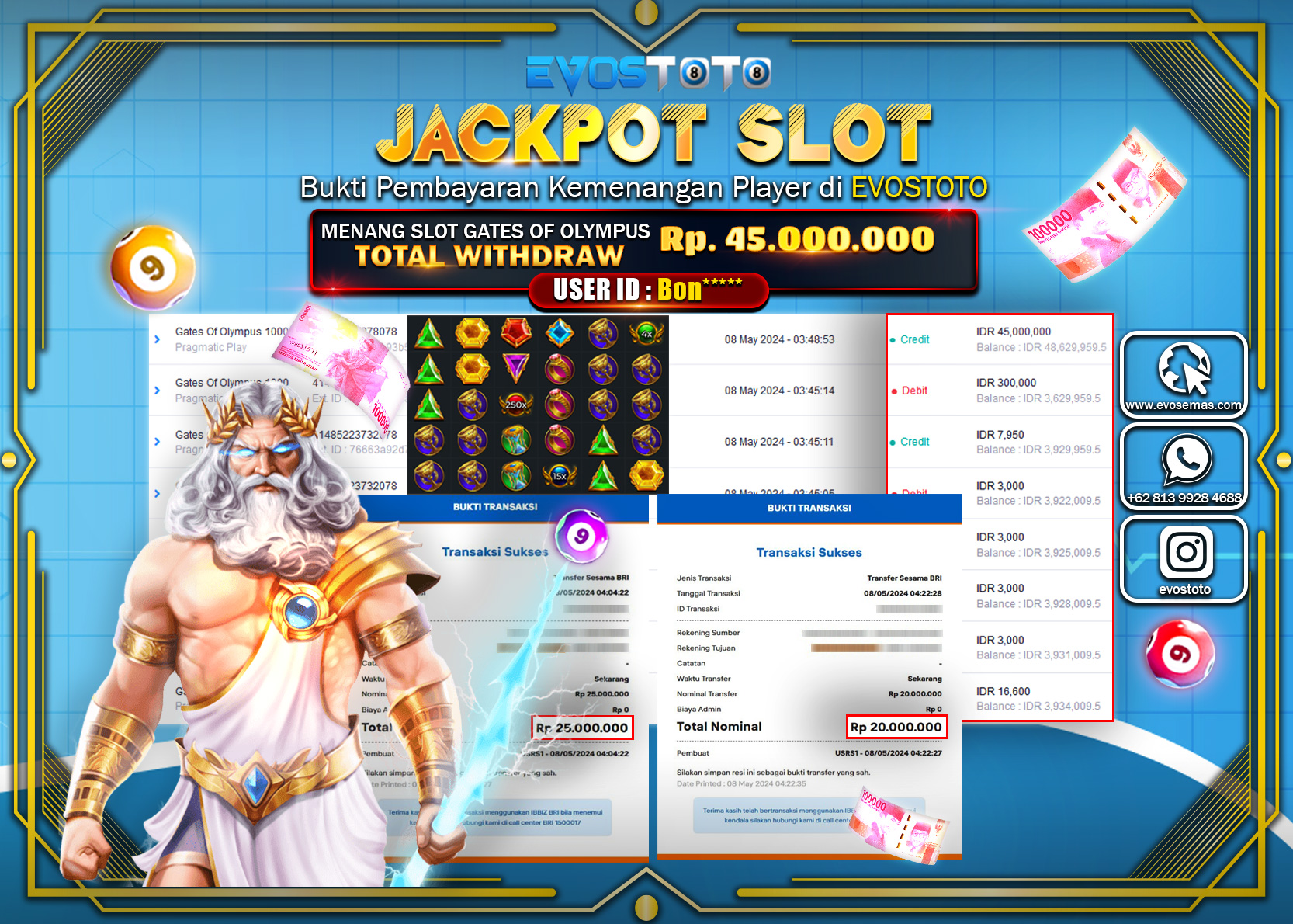 PEMBAYARAN JACKPOT SLOT GATES OF OLYMPUS 1000 45.000.000 DI BAYAR LANGSUNG !