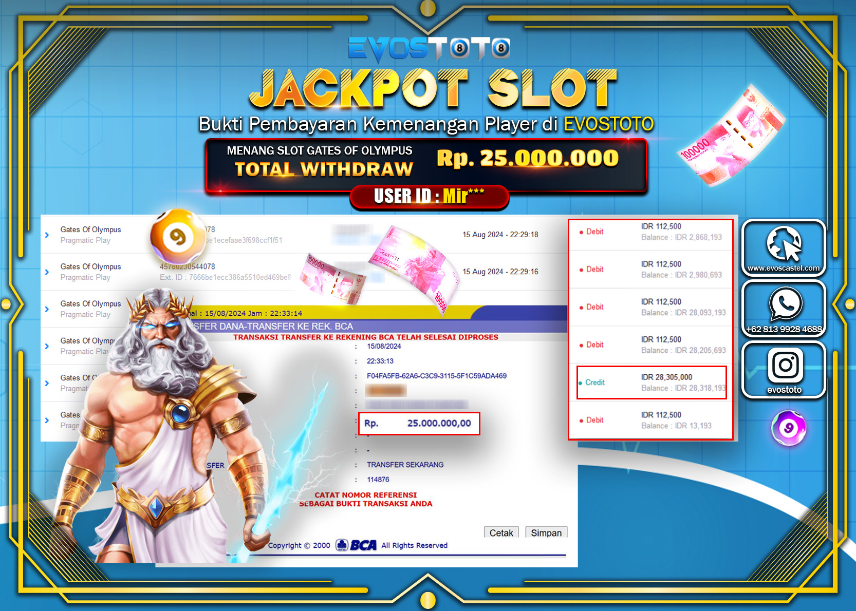 PEMBAYARAN JACKPOT SLOT GATES OF OLYMPUS 25.000.000 DI BAYAR LANGSUNG !
