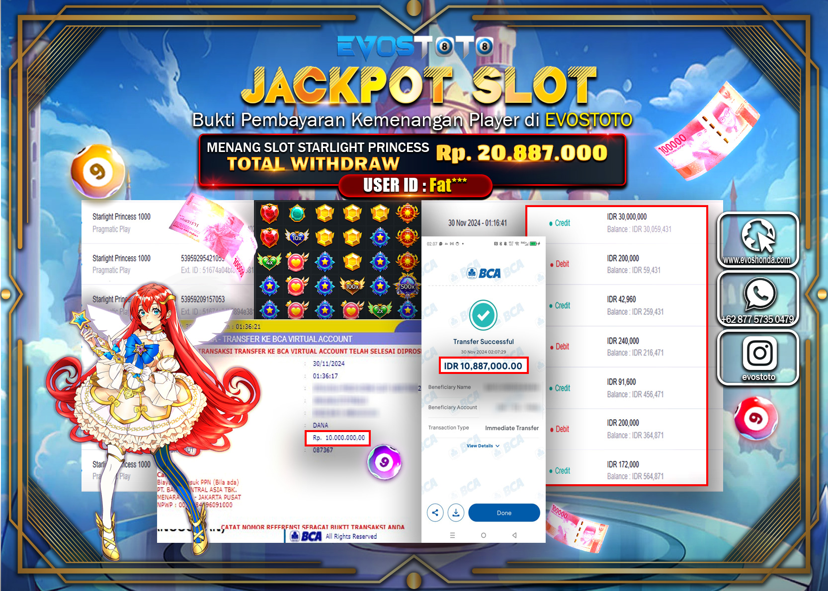 PEMBAYARAN JACKPOT SLOT STARLIGHT PRINCES 20.887.000 DI BAYAR LANGSUNG !