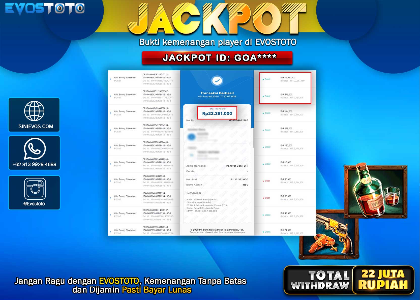 PEMBAYARAN JACKPOT SLOT THE WILD GANG 22.381.000 DI BAYAR LANGSUNG !