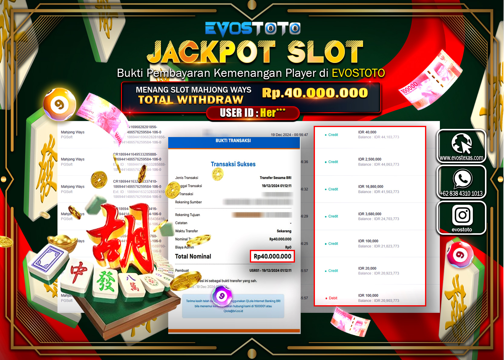 PEMBAYARAN JACKPOT SLOT MAHJONG WAYS Rp.40.000.000 DI BAYAR LANGSUNG !