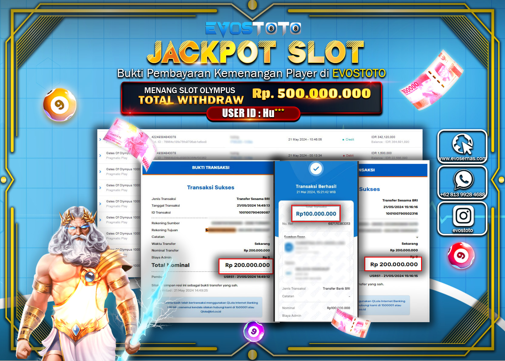PEMBAYARAN JACKPOT SLOT GATES OF OLYMPUS 1000 500.000.000 DI BAYAR LANGSUNG !