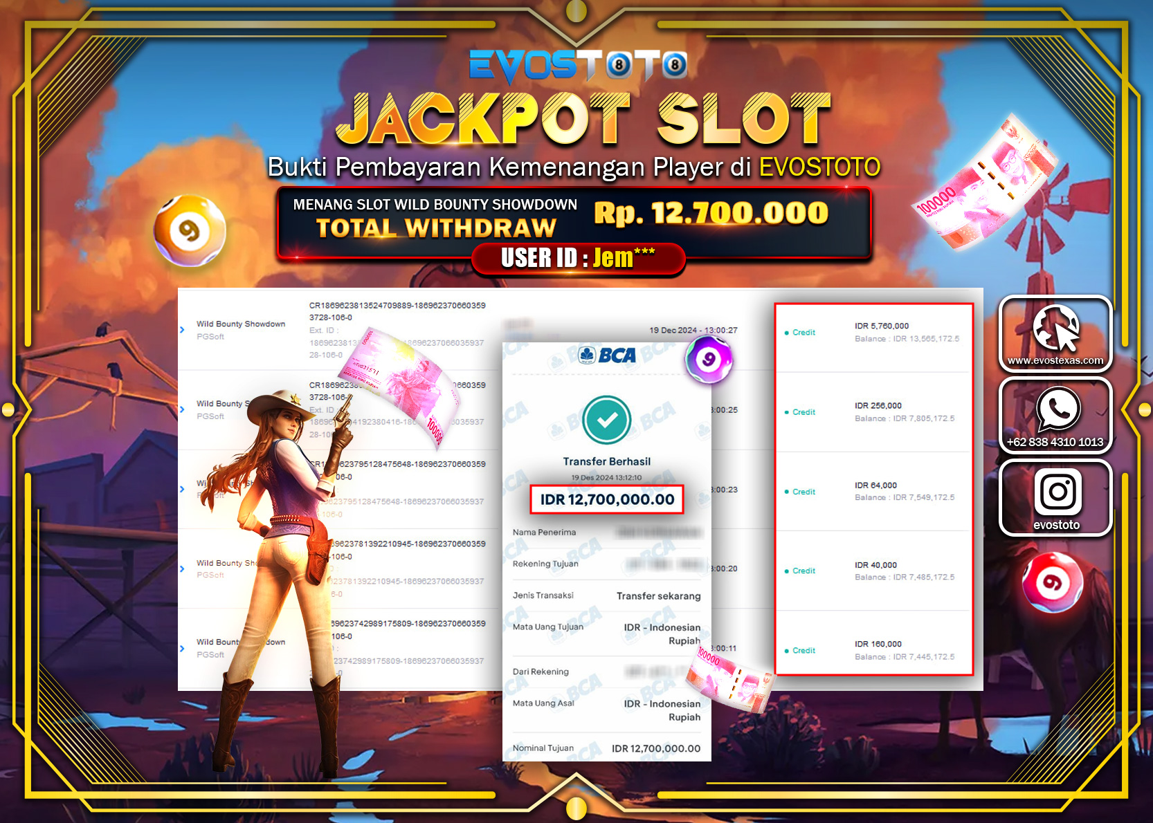 PEMBAYARAN JACKPOT SLOT WILD BOUNTY SHOWDOWN 1000 Rp.13.000.000 DI BAYAR LANGSUNG !