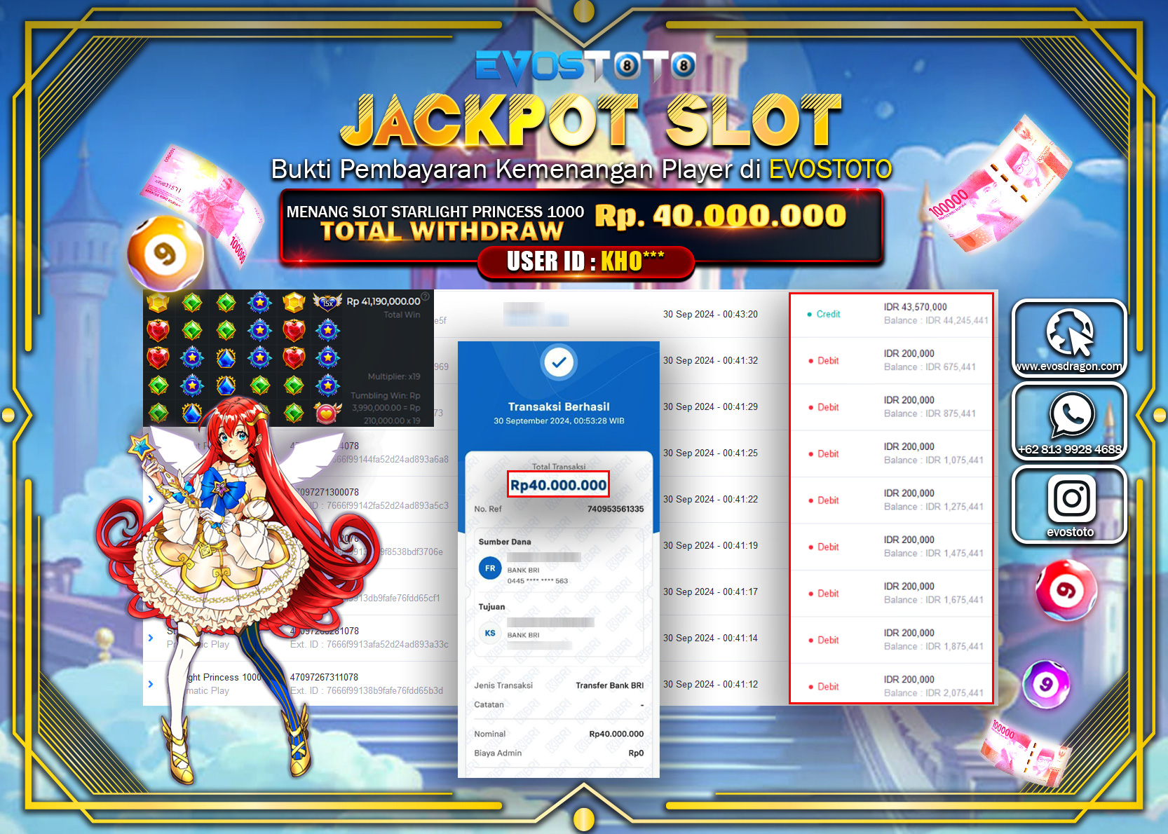 PEMBAYARAN JACKPOT SLOT STARLIGHT PRINCES 1000 40.000.000 DI BAYAR LANGSUNG !