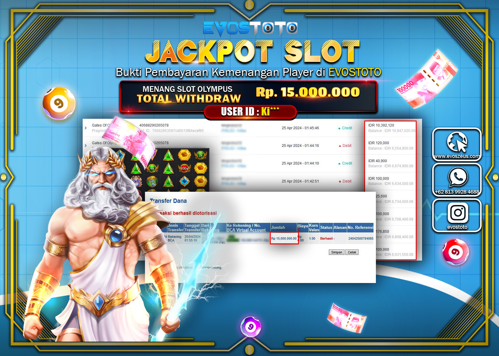 PEMBAYARAN JACKPOT SLOT GATES OF OLYMPUS 15.000.000 DI BAYAR LANGSUNG !