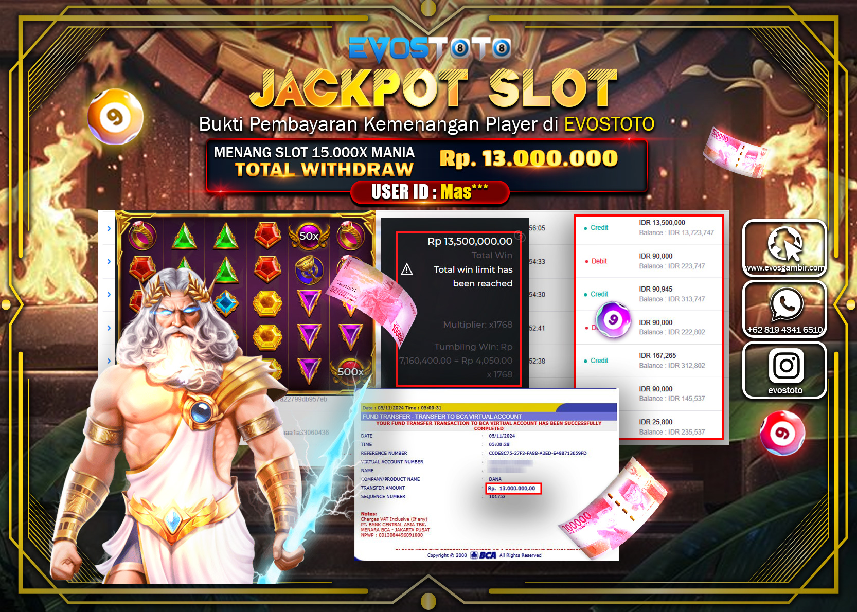 PEMBAYARAN JACKPOT SLOT 15.000X MANIA  200.000.000 DI BAYAR LANGSUNG !
