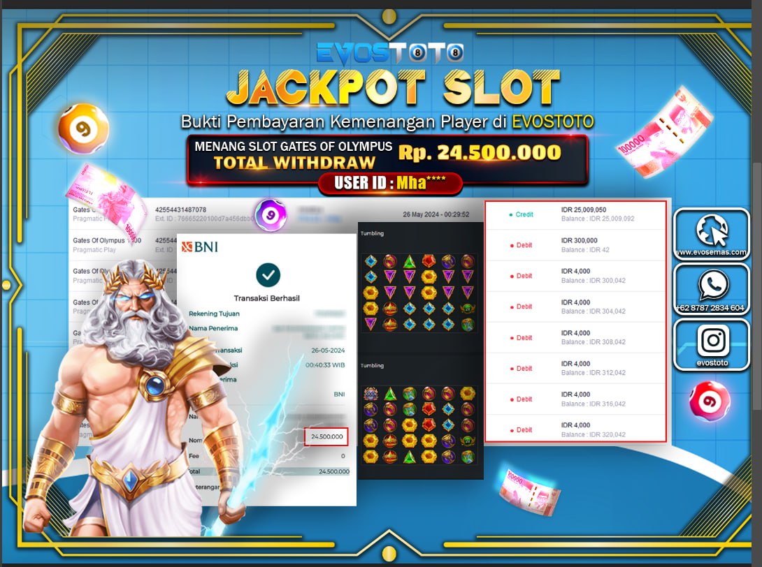 PEMBAYARAN JACKPOT SLOT GATES OF OLYMPUS 1000 24.500.000 DI BAYAR LANGSUNG !
