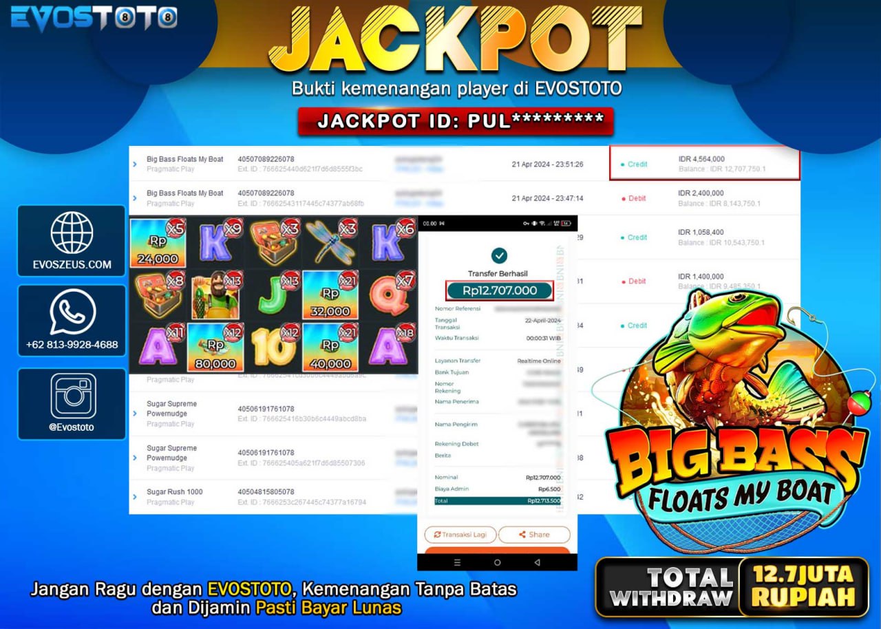 PEMBAYARAN JACKPOT SLOT BIG BASS FLOATS MY BOAT 12.700.000 DI BAYAR LANGSUNG !
