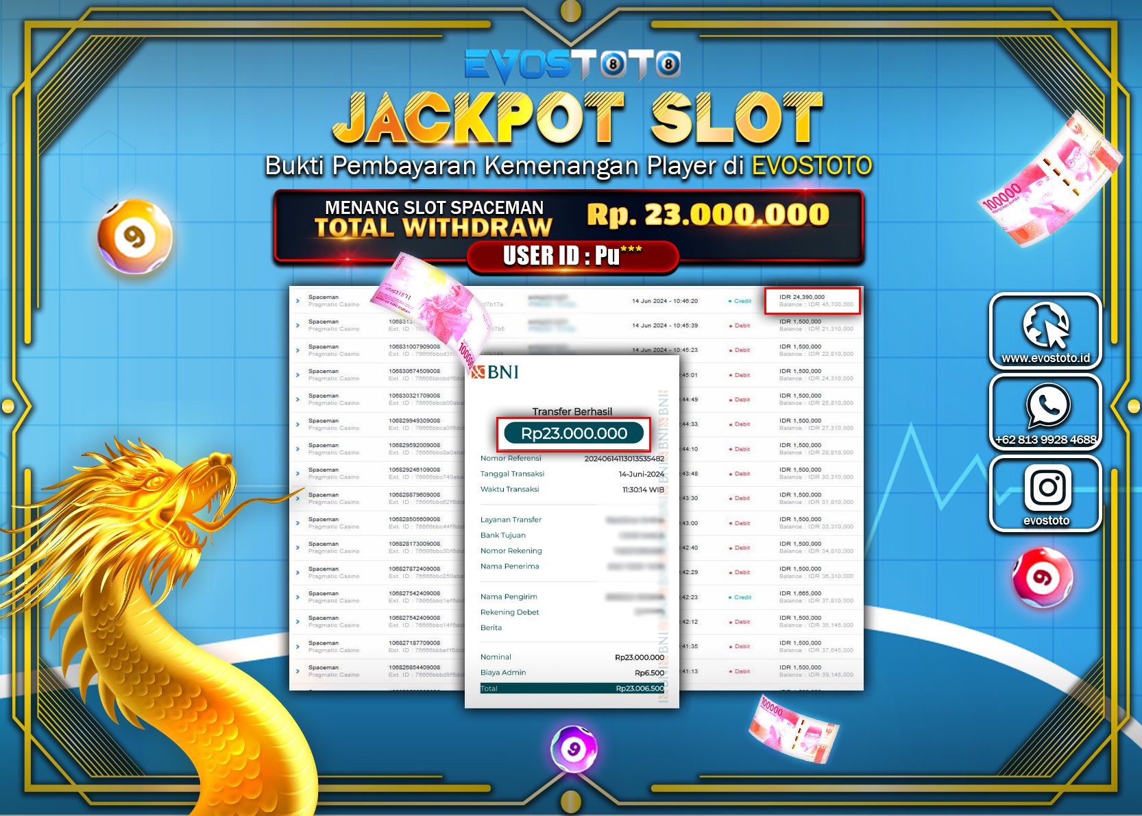 PEMBAYARAN JACKPOT SLOT SPACEMAN 23.000.000 DI BAYAR LANGSUNG !