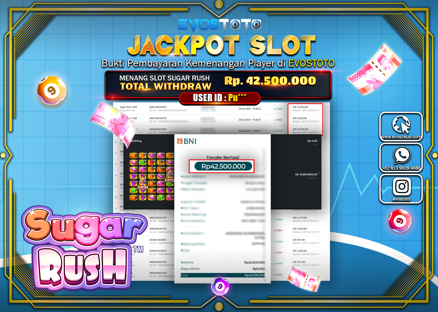 PEMBAYARAN JACKPOT SLOT SUGAR RUSH 42.500.000 DI BAYAR LANGSUNG !