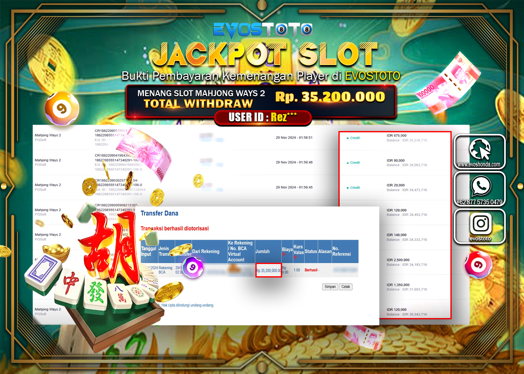 PEMBAYARAN JACKPOT SLOT MAHJONG WAYS 2 35.200.000 DI BAYAR LANGSUNG !