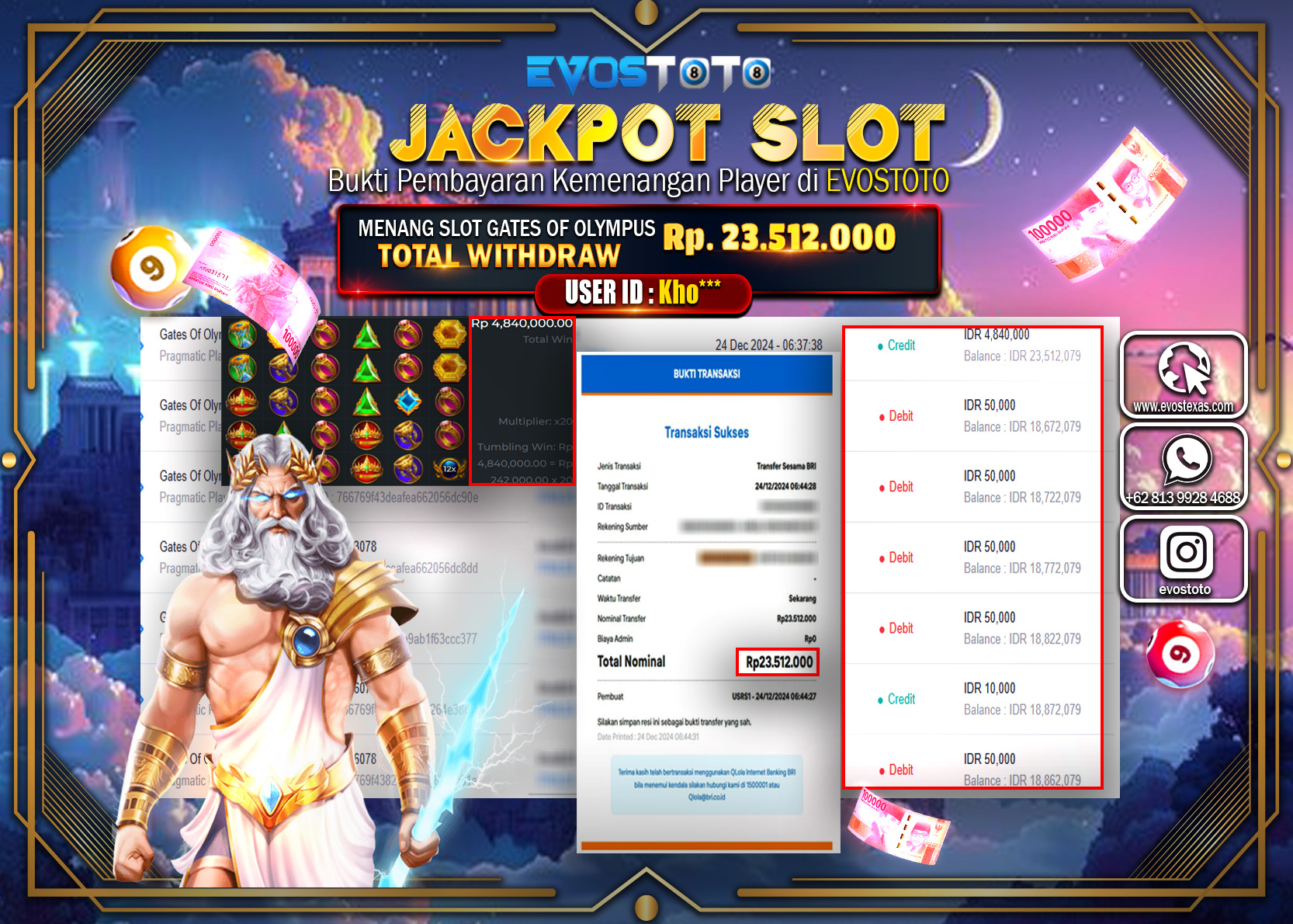 PEMBAYARAN JACKPOT SLOT GATES OF OLYMPUS Rp.23.512.000 DI BAYAR LANGSUNG !