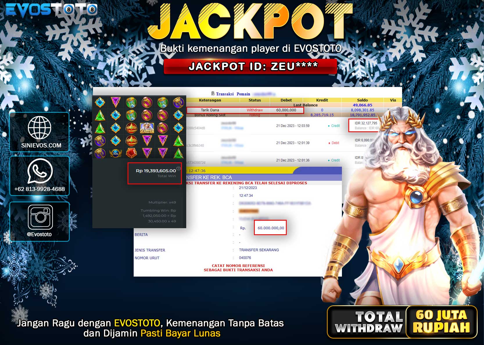 PEMBAYARAN JACKPOT SLOT GATES OF OLYMPUS 60.000.000 DI BAYAR LANGSUNG !