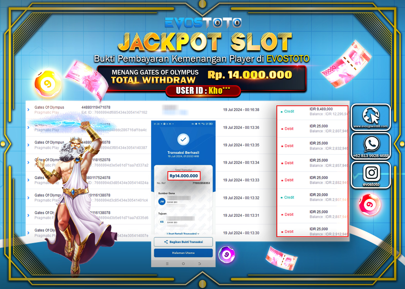 PEMBAYARAN JACKPOT SLOT GATES OF OLYMPUS 14.000.000 DI BAYAR LANGSUNG !